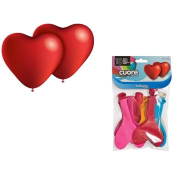 10 ballons forme coeur assortis