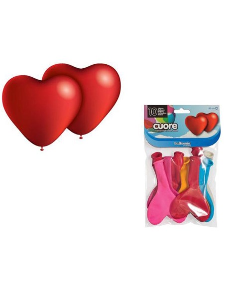 10 ballons forme coeur assortis