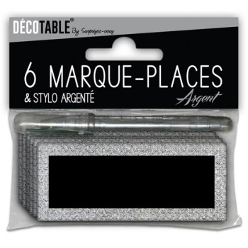 6 marques places paillettes avec stylo