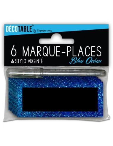 6 marques places paillettes avec stylo