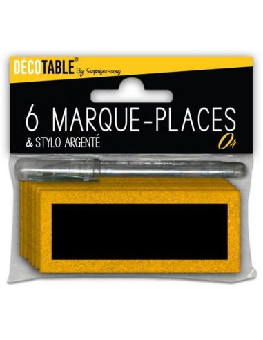 6 marques places paillettes avec stylo