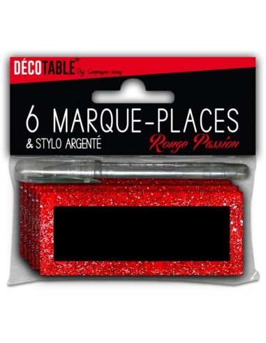 6 marques places paillettes avec stylo