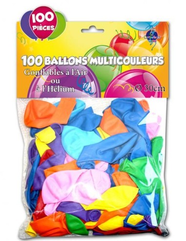 100 ballons couleurs assorties