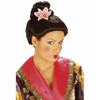 Perruque fujiko avec fleur
