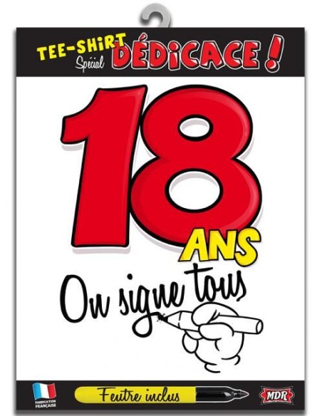 T-shirt dédicace anniversaire 18 ans