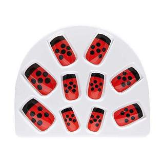10 faux ongles coccinelle