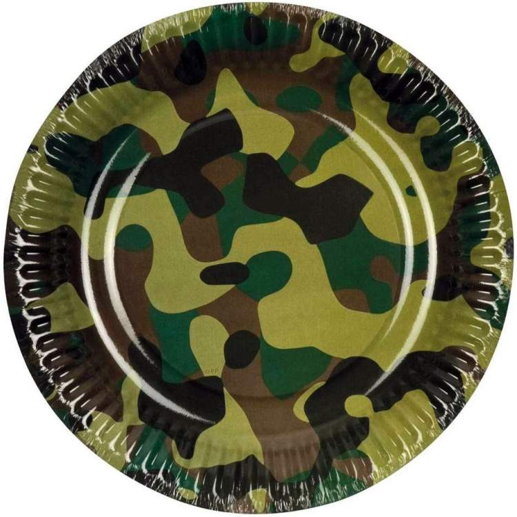 6 assiettes camouflage militaire - Méga Fête