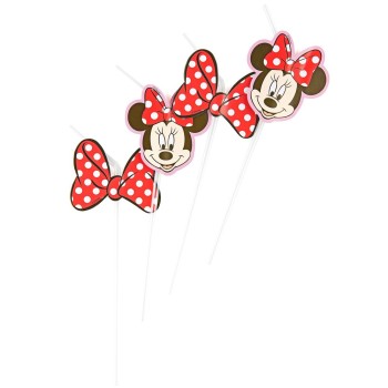 6 pailles Minnie Mouse