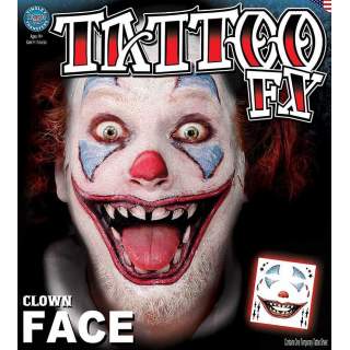 Tatouage tête de clown Halloween