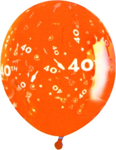 Sachet de 10 ballons chiffre 40