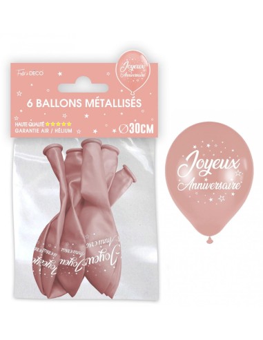 6 ballons métal Joyeux Anniversaire