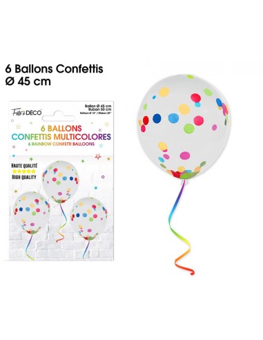 6 ballons confettis