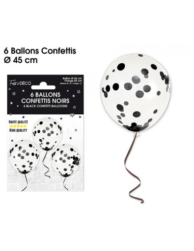 6 ballons confettis