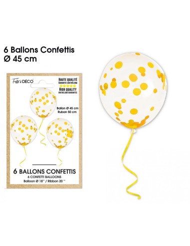 6 ballons confettis