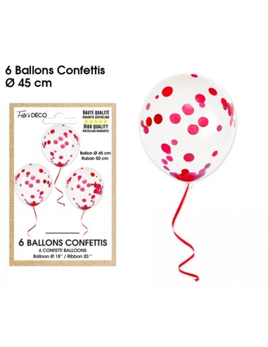 6 ballons confettis