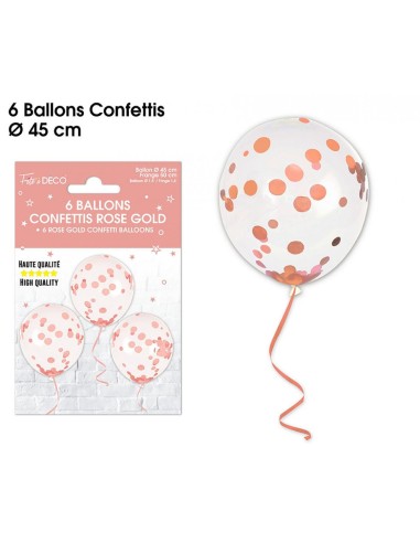 6 ballons confettis