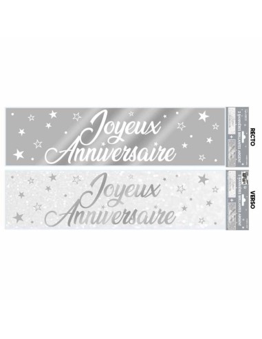 Bannière Joyeux Anniversaire métallique