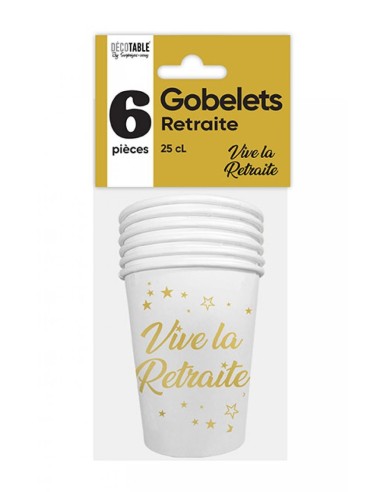 6 gobelets retraite or