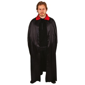 Cape satinée noire avec col 140cm