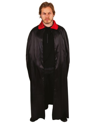 Cape satinée noire avec col 140cm