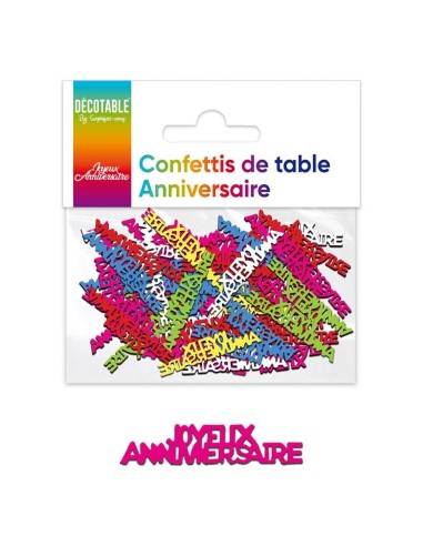 Confettis de table joyeux anniversaire