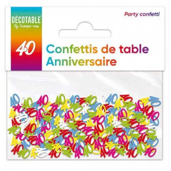 Confettis de table multicolore 40 ans