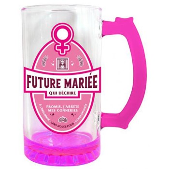 Chope à bière Future Mariée rose