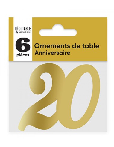 6 ornements de table 20 ans or