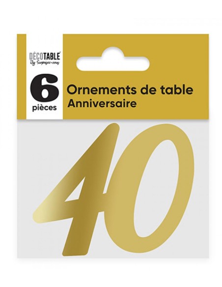 6 ornements de table 40 ans or