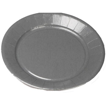 10 assiettes 23cm gris