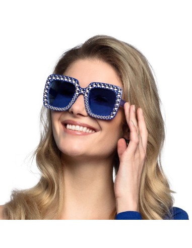 Lunettes party bling bling bleu