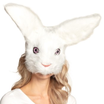 Demi-masque peluche lapin