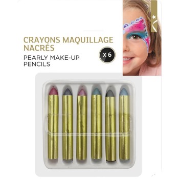 6 crayons maquillage gras nacrés