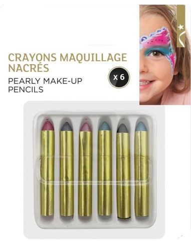 6 crayons maquillage gras nacrés