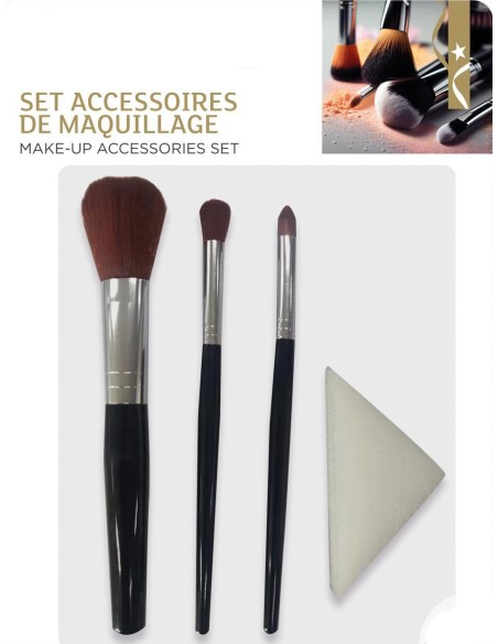 Set accessoires maquillage pinceaux éponge