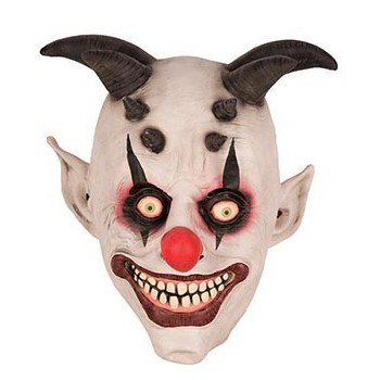 Masque clown démon avec cornes latex