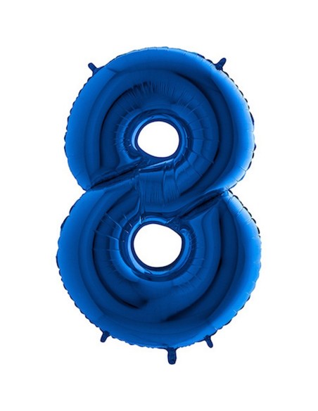 Ballon chiffre 8 géant bleu