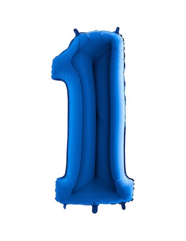 Ballon chiffre 1 géant bleu