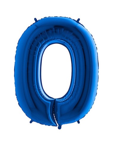 Ballon chiffre 0 géant bleu