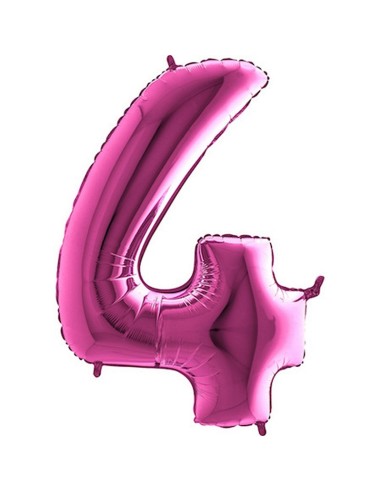 Ballon chiffre 4 géant fuchsia