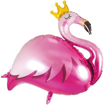 Ballon flamant rose aluminium