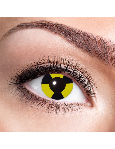 Lentilles radioactive jaune et noir