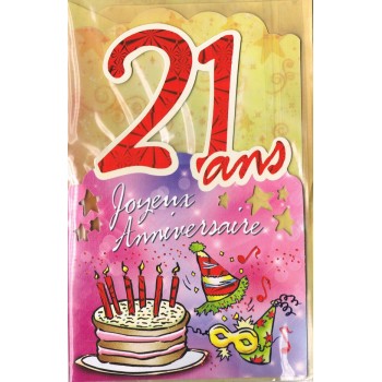 Carte Joyeux Anniversaire 21 ans