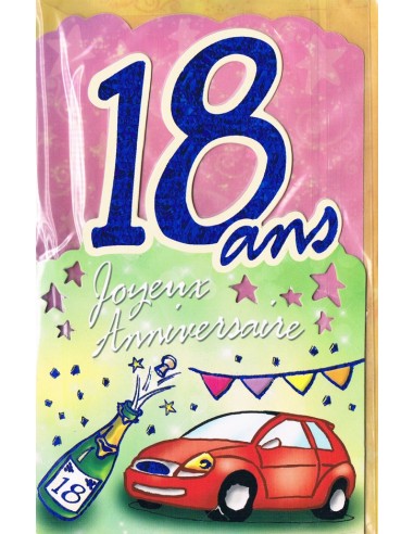 Carte Joyeux Anniversaire 18 ans