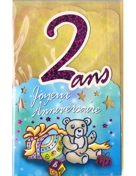 Carte Joyeux Anniversaire 2 ans