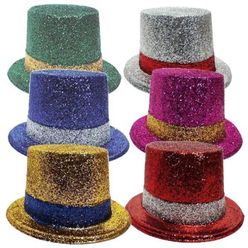 Chapeau haut de forme paillettes bicolore