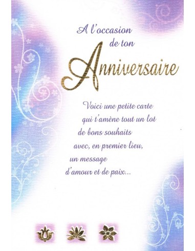 Carte à l'occasion de ton anniversaire