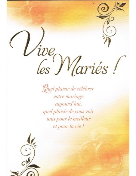 Carte vive les mariés