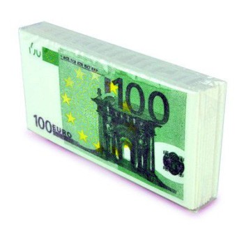 Paquet de mouchoirs billet de 100 euros