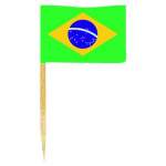 20 mini drapeaux Brésil sur pic